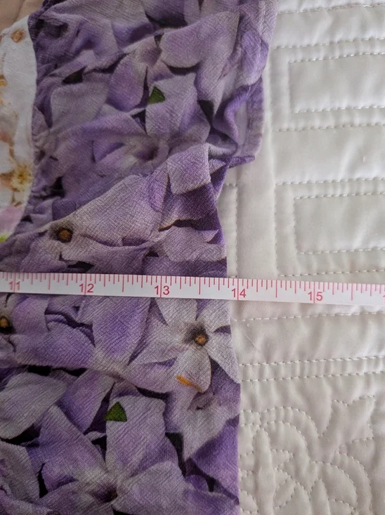 DESIGUAL Purple Cream Bohemian Floral Strap Ruffles Flowy Tank Top Size Medium - Picture 5 of 8